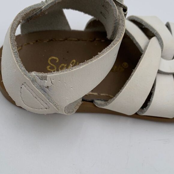 Saltwater white classic leather summer sandals size 4 - Picture 8 of 9